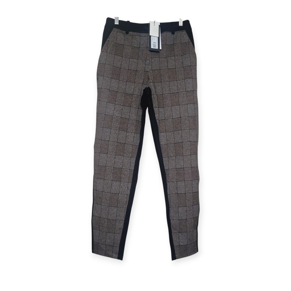 Ruti Sz. US 10 (Ruti 3) Tailor- Made Combo Fitted Pants Taupe Plaid NWT Academia - Picture 2 of 12